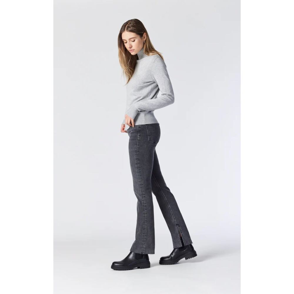Mavi Jeans Maria Slit Hem Flare Jeans High Rise Mid Smoke Organic Blue Size 30